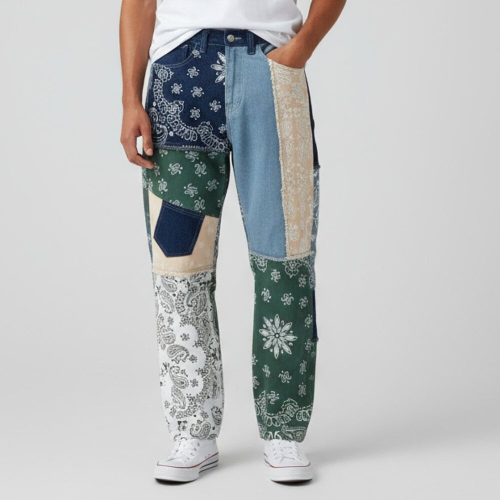 Jaded London Patchwork Bandana Skate Fit‎ Jeans Men’s Size 30 Pants Streetwear